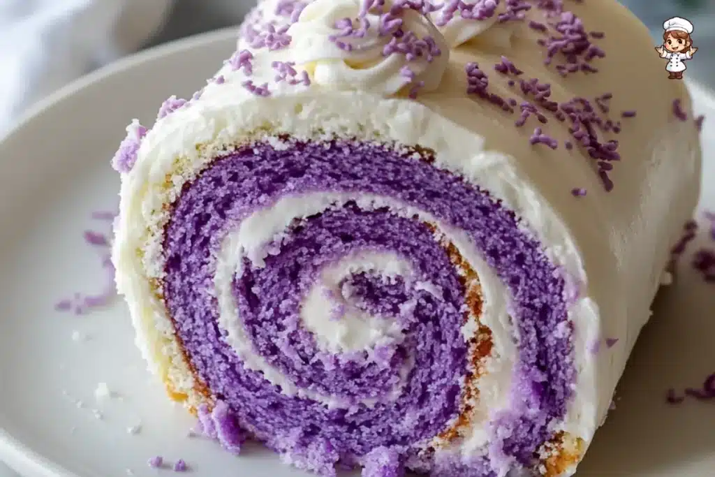Ube roll cake