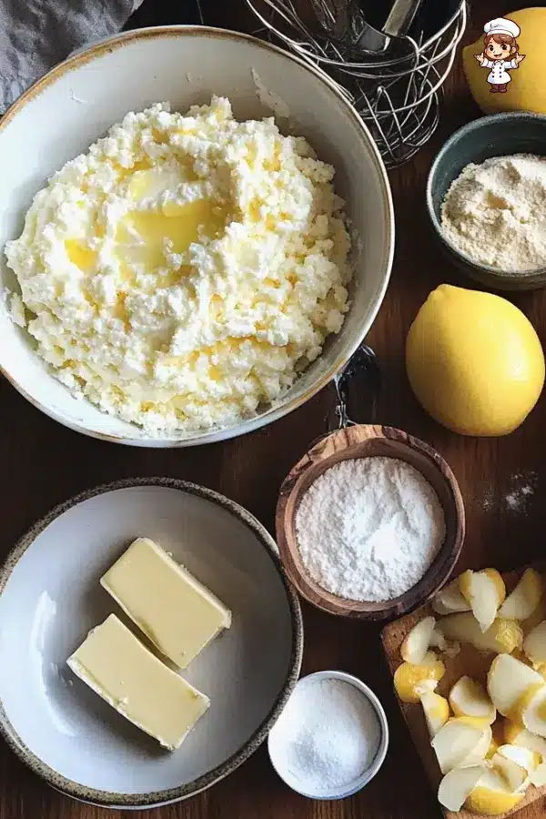 Ingredients and Substitutes about lemon ricotta almond cake