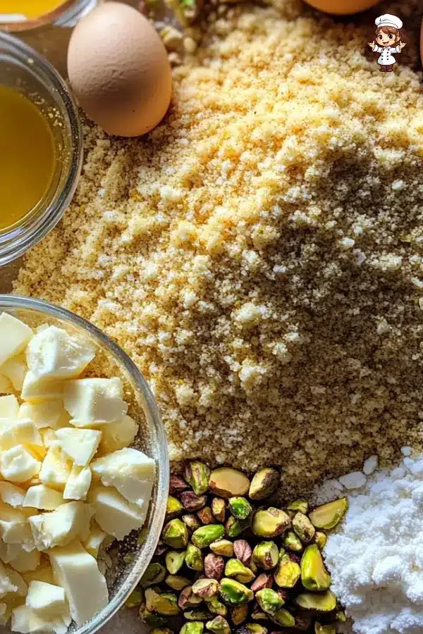 Key Ingredients for Saffron Pistachio Basbousa