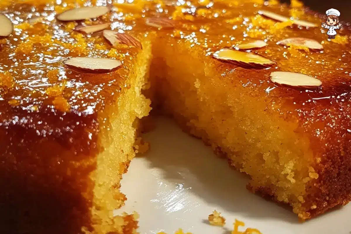 Moist Almond & Orange Semolina Cake Soaked in Citrus Syrup
