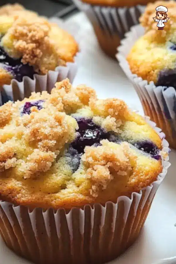 Blueberry Muffins Topped with Streusel – Fluffy, Moist & Perfectly Crunchy