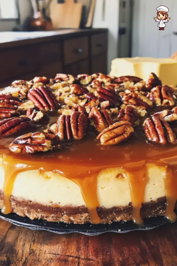 Caramel Pecan Cheesecake Recipe – Creamy, Crunchy, and Sweet Perfection
