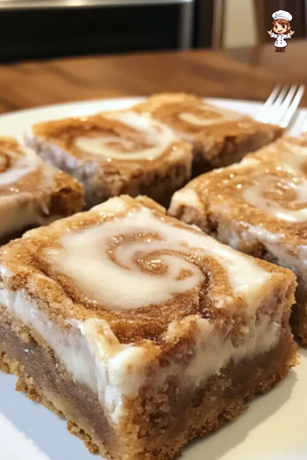 Cinnamon Roll Blondies Recipe – Chewy Blondies with Cinnamon Swirl & Cream Cheese Frosting