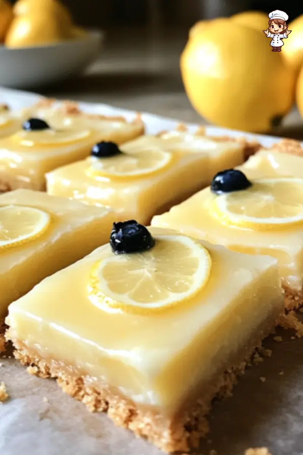 Creamy Greek Yogurt Lemon Bars with Graham Cracker Crust