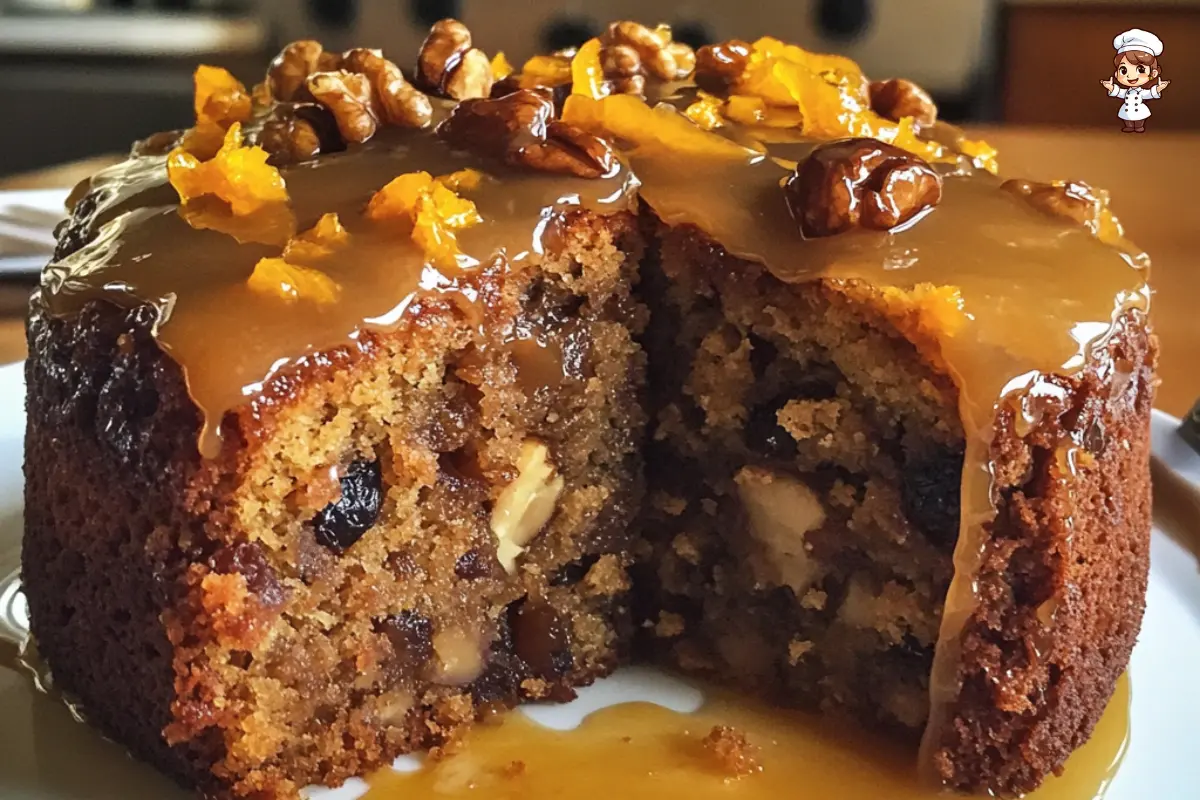 Delicious Date, Walnut, and Orange Cake Recipe with Zesty Orange Glaze