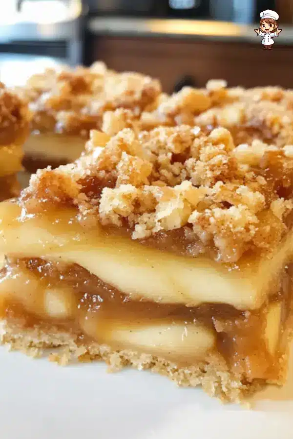 Easy Apple Pie Bars with Streusel and Caramel