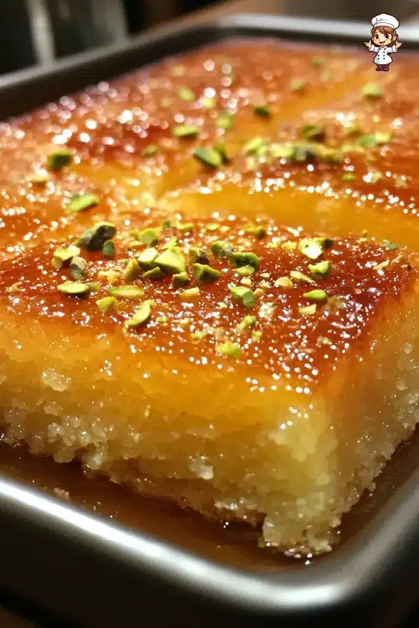Semolina Cake Recipe Turkish Revani with Syrup