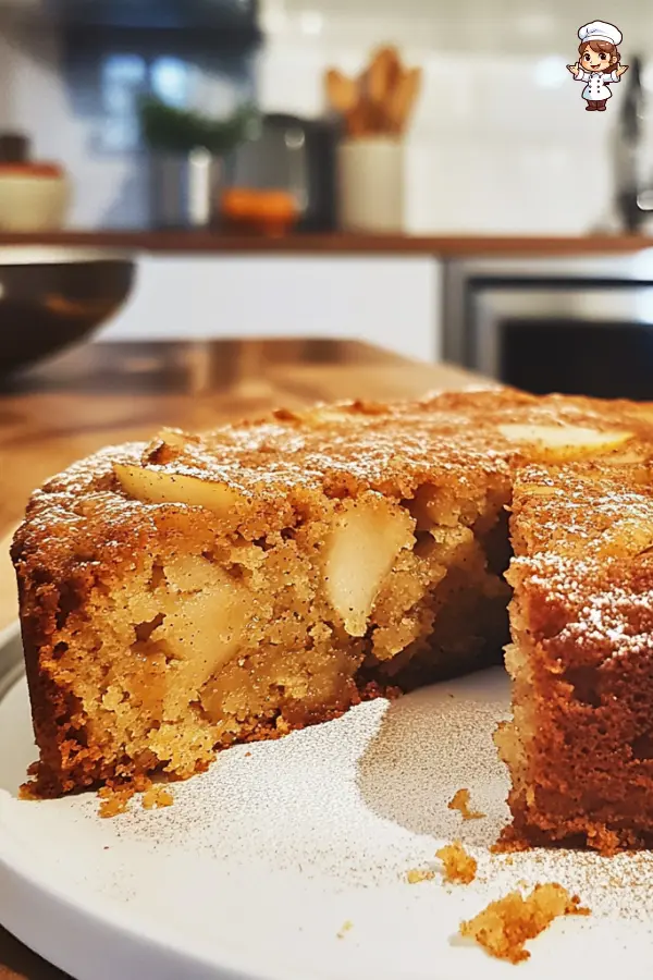 Spiced Pear Cake with Fresh Ginger & Cinnamon A Cozy Autumn Dessert