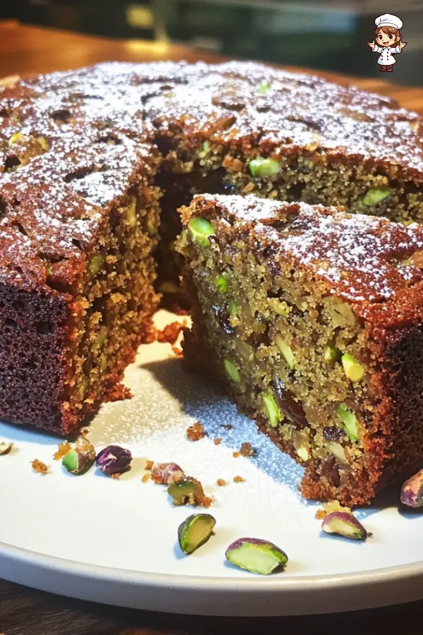 Sweet Date and Pistachio Cake with Cardamom