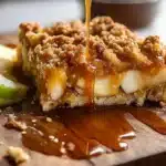 Delicious homemade Apple Crumble Bars topped with oats and cinnamon