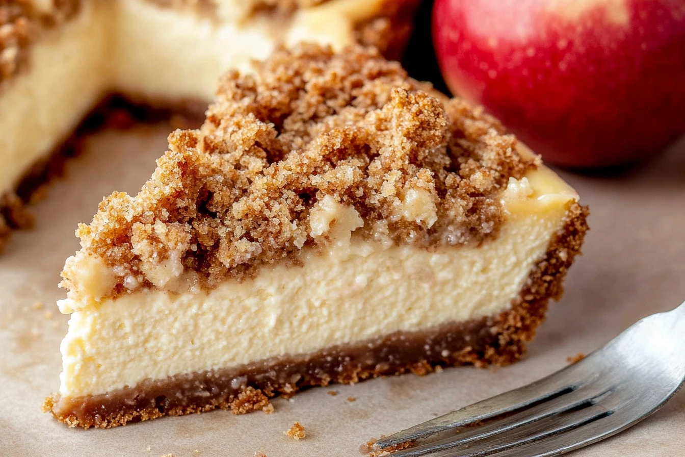 Apple Crumble Cheesecake Recipe – Creamy, Fruity, and Crunchy Dessert