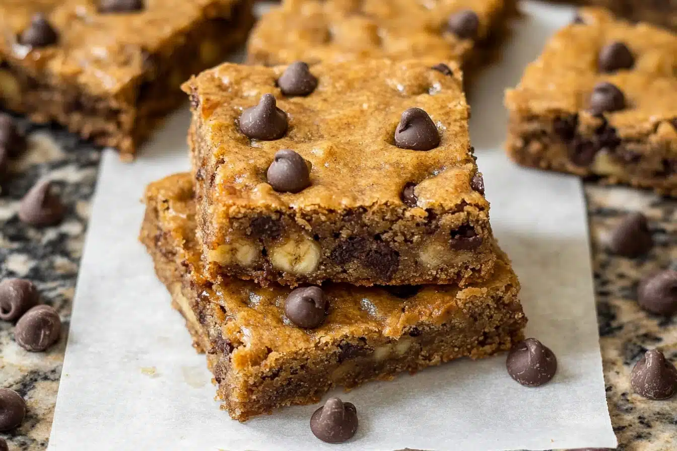 Banana Bars with Chocolate Chips – Soft, Chewy, and Delicious