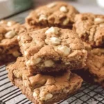 Delicious homemade blondies fresh from the oven with chocolate chips