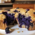 Healthy blueberry protein muffins fresh out of the oven