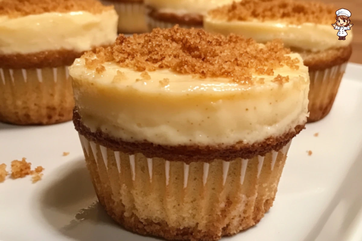 Delicious cheesecake cupcakes topped with creamy frosting and fresh berries.