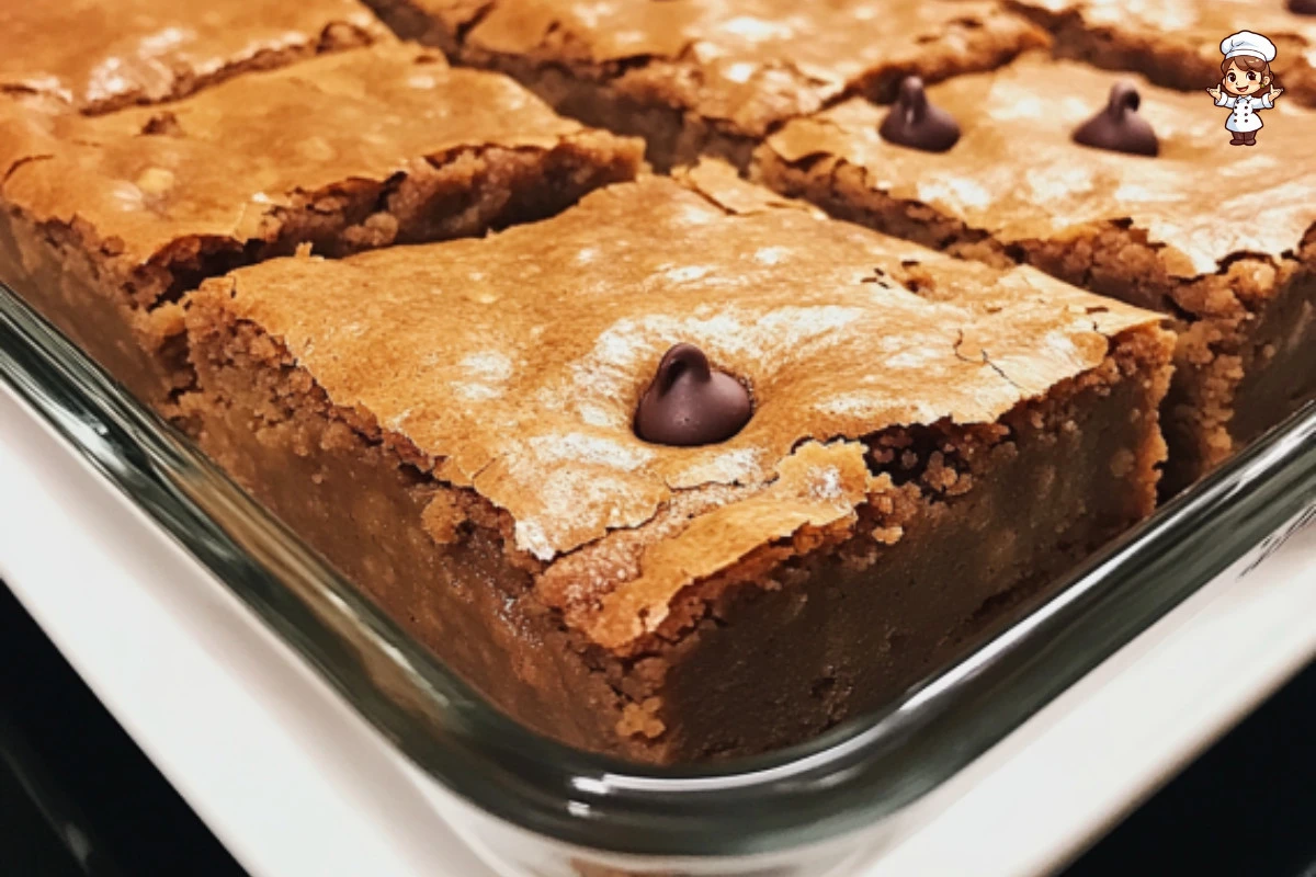 Delicious homemade Chickpea Blondies with chocolate chips and nuts