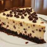 Delicious Chocolate Chip Cheesecake with chocolate chips on top