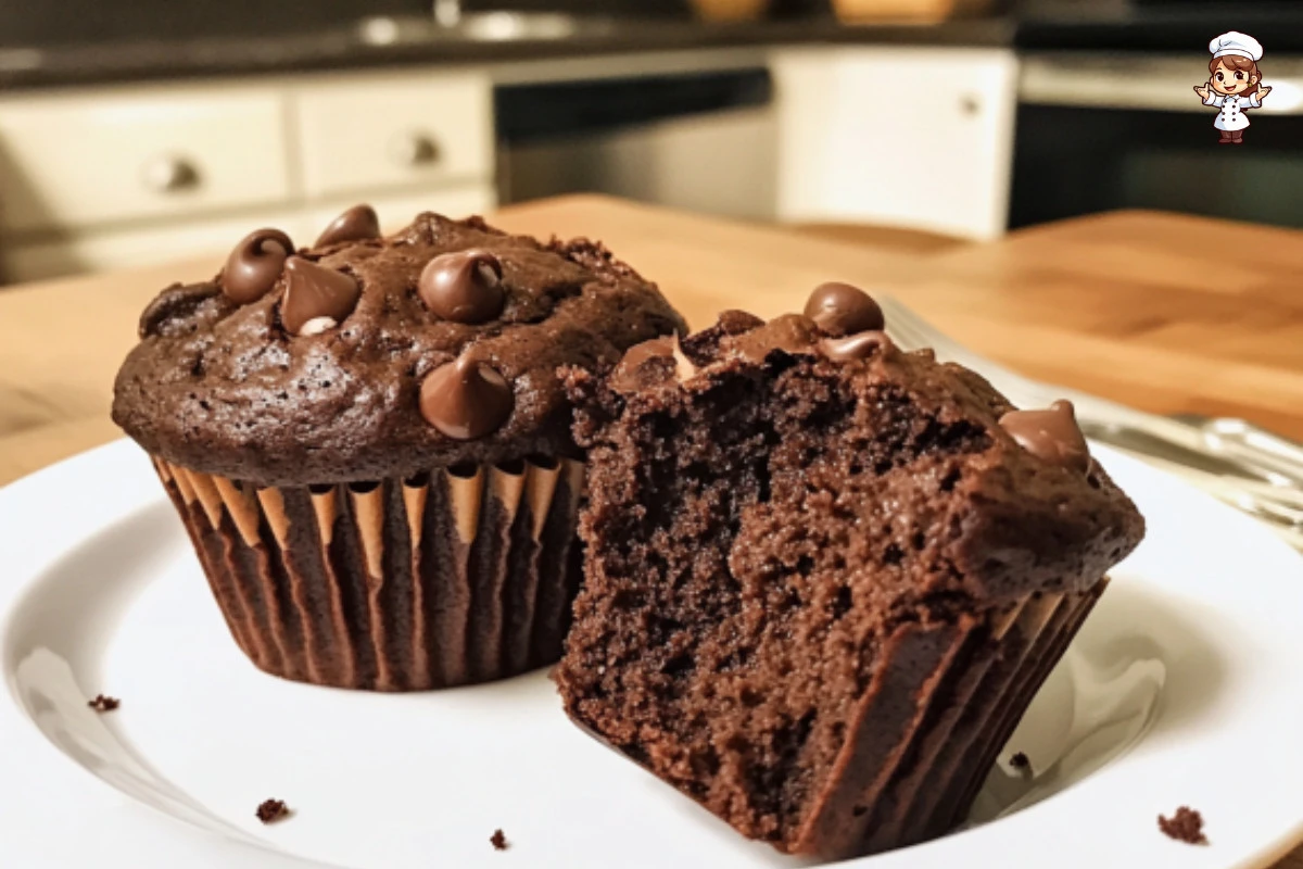 Delicious chocolate protein muffins, perfect for a healthy snack or breakfast.