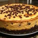 Delicious cookie dough cheesecake topped with cookie dough pieces