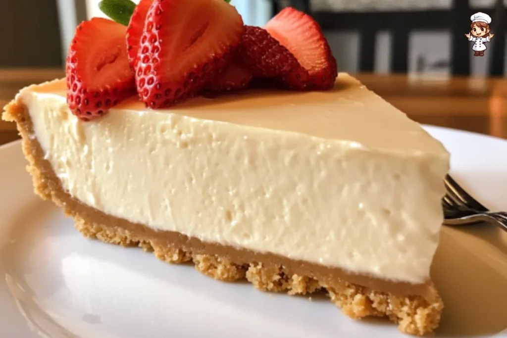 Delicious no-bake cheesecake topped with fresh berries
