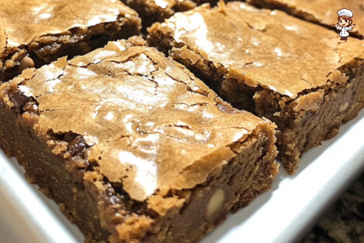 Delicious gingerbread blondies baked with festive spices and perfect texture.