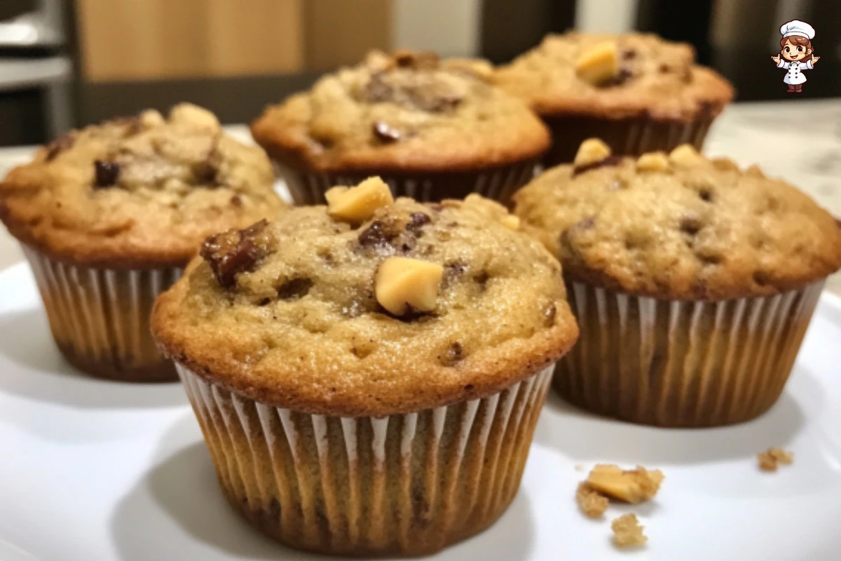 Delicious gluten-free banana muffins fresh out of the oven.