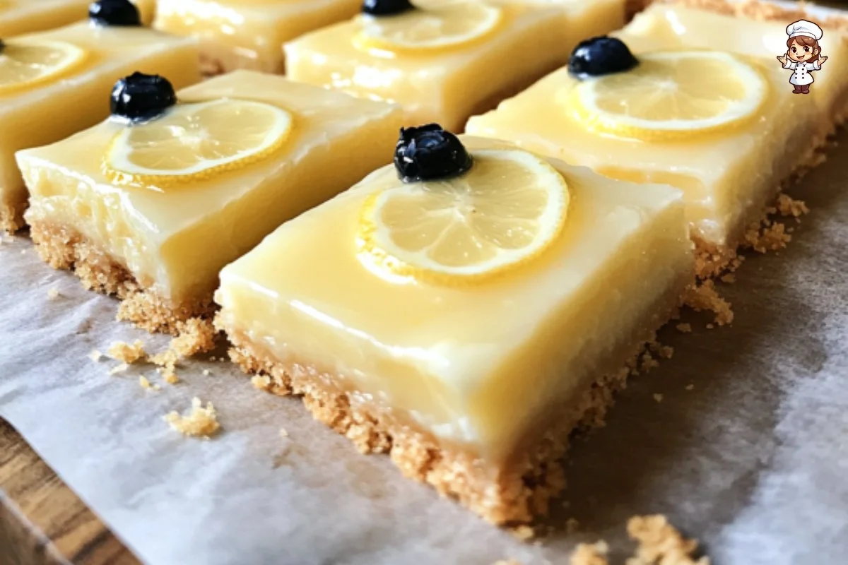 Delicious Greek Yogurt Lemon Bars with a fresh lemon glaze
