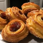 Delicious homemade cruffins fresh out of the oven with a flaky pastry layer