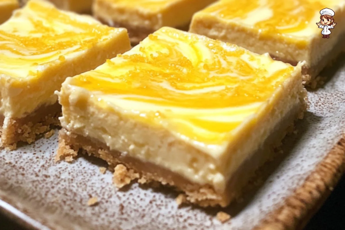 Delicious homemade Lemon Cheesecake Bars with a buttery crust and lemon zest topping.
