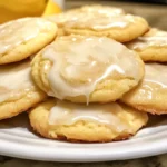 Lemon Cheesecake Cookies with a creamy lemon filling on a plate