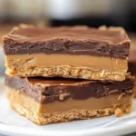Homemade Lunch Lady Peanut Butter Bars drizzled with chocolate
