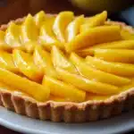 Delicious homemade Mango Tart with fresh mango slices and creamy filling