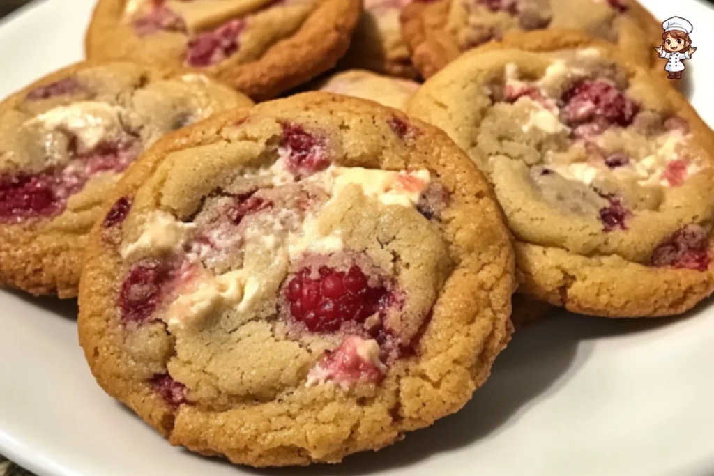Delicious Raspberry Cheesecake Cookies stuffed with creamy cheesecake filling