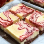 Delicious strawberry cheesecake bars topped with fresh strawberries and graham cracker crust.