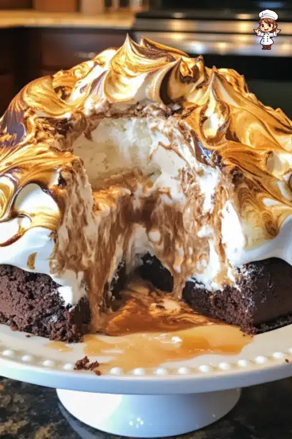 Brownie Baked Alaska – Fudgy Brownie, Ice Cream & Toasted Meringue Dessert