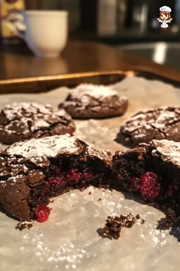Chocolate Raspberry Crinkles – Rich, Chewy, and Perfectly Fruity Cookies