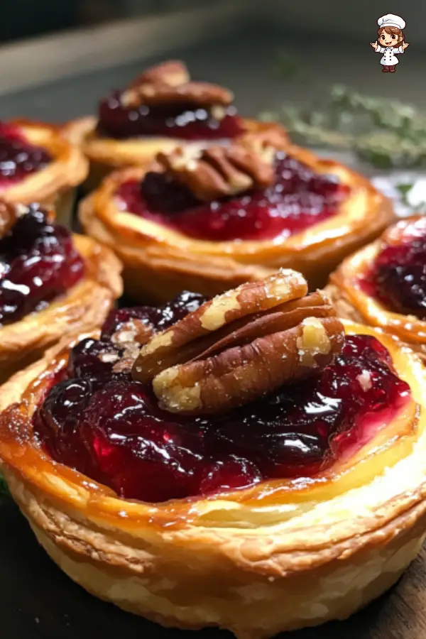 Cranberry Brie Puff Pastry Tarts Recipe  Easy Festive Appetizer