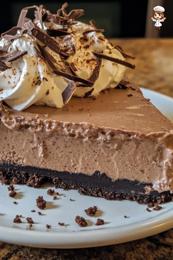 Decadent Mocha Chocolate Pudding Pie Recipe with Oreo Crust & Espresso Whipped Cream