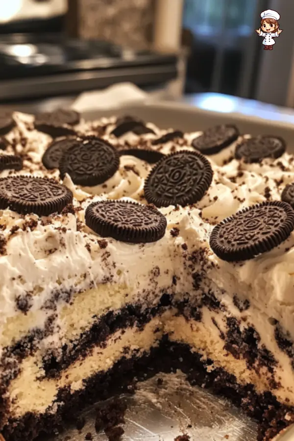 Delicious Cookies and Cream Cake Recipe  Soft Oreo Cake with Whipped Frosting
