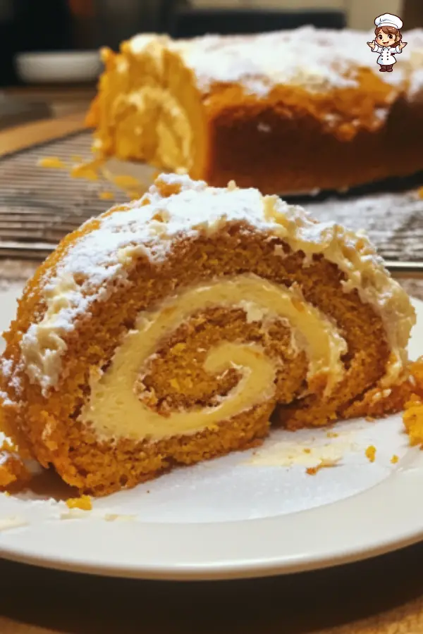 Easy Pumpkin Roll Recipe with Cream Cheese Filling