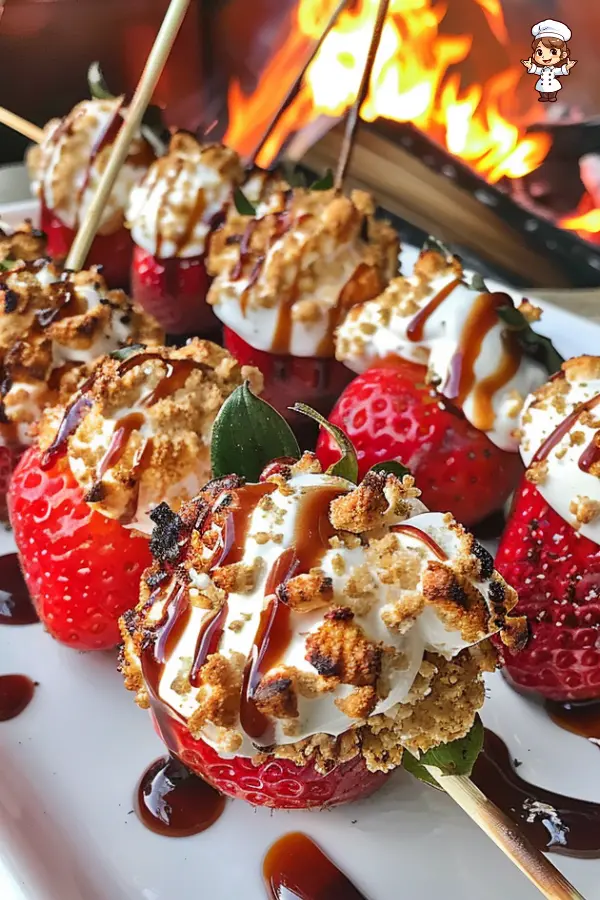 Flaming Strawberries with Marshmallow Fluff – Easy Campfire Dessert Recipe