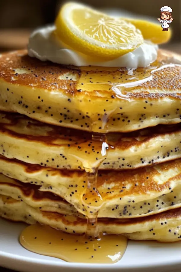 Fluffy Greek Yogurt Lemon Poppy Seed Pancakes Recipe  Easy & Refreshing Breakfast