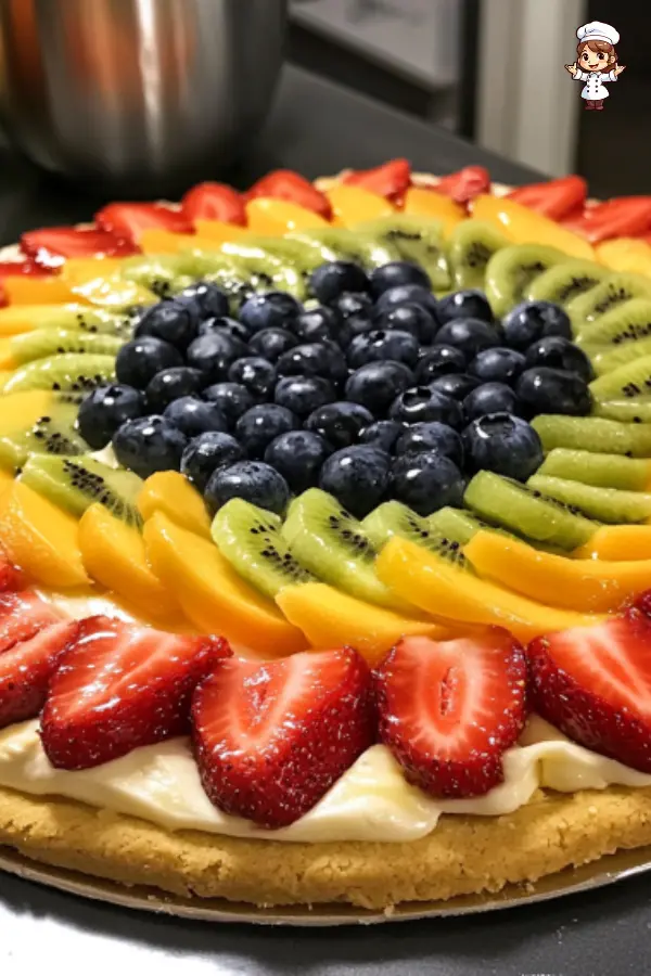 Fruit Pizza Recipe with Cream Cheese Frosting and Fresh Fruit