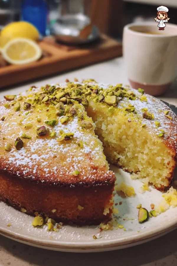 Gluten-Free Pistachio Lemon Polenta Cake  Light & Zesty Dessert