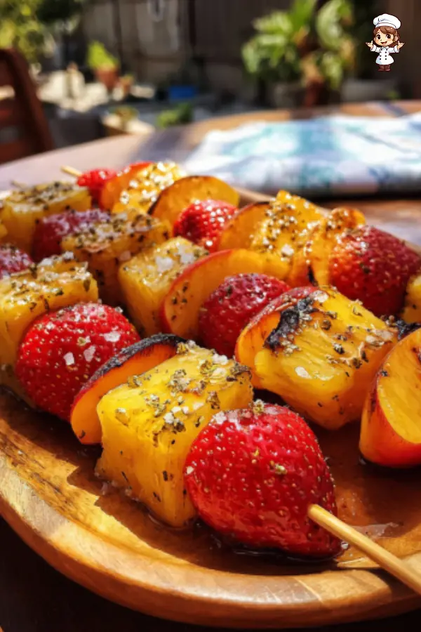 Grilled Summer Fruit Skewers with Honey Drizzle (Easy & Healthy)