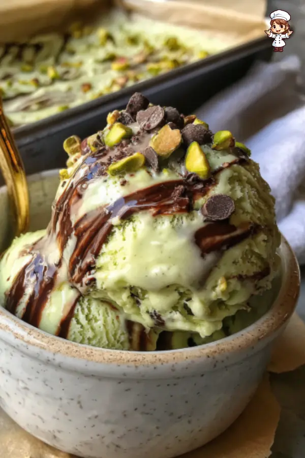 Homemade Chocolate Swirl Pistachio Ice Cream Recipe – Creamy & Nutty Delight