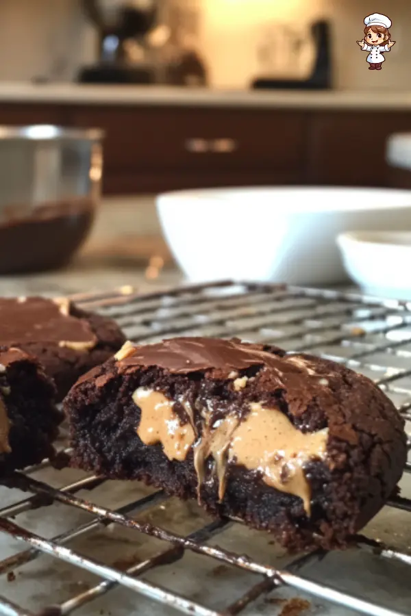 Irresistible Peanut Butter Filled Brownie Cookies Recipe  Fudgy & Creamy Treats