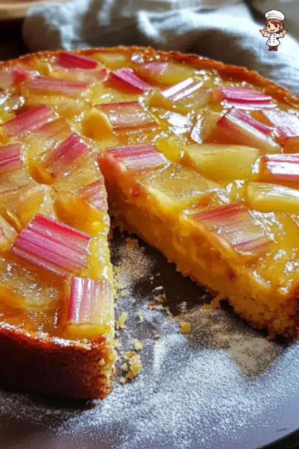 Lemon Custard Rhubarb Cake – Moist, Tangy & Perfect for Spring