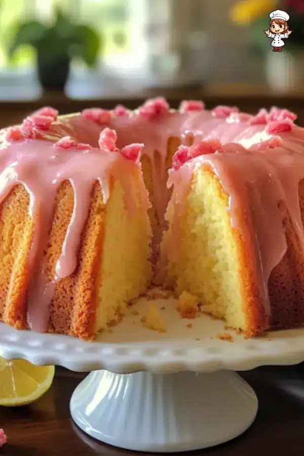 Lemon Rhubarb Bundt Cake with Tangy Glaze – Easy Summer Dessert