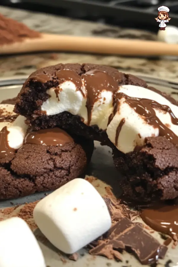 Marshmallow-Surprise Hot Cocoa Cookies – Cozy, Chocolatey Treats for Winter